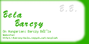 bela barczy business card
